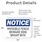 Signmission Invisible Fence Beware Dog Might Bite OSHA Notice Sign, Vinyl Decal, 24in W x 18in L, 2PK OS-2PACK-NS-D-1824-L-13717 - alternate 4